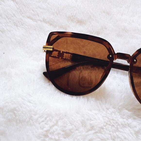 Genevieve Tortoise Brown Rimless Polarized Sunglasses - Picture 2 of 10